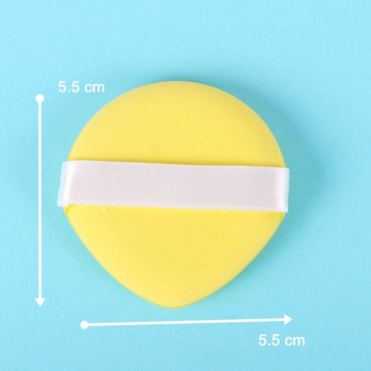 Burete de Machiaj Triunghiular Powder Puff, Aplicator Reutilizabil pentru Texturi Umede sau Uscate, Textură Fină, 5.5 x 5.5 x 0.9 cm, Galben