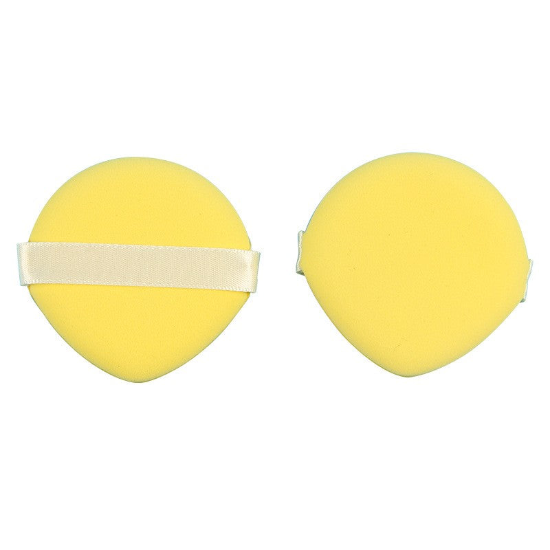 Burete de Machiaj Triunghiular Powder Puff, Aplicator Reutilizabil pentru Texturi Umede sau Uscate, Textură Fină, 5.5 x 5.5 x 0.9 cm, Galben