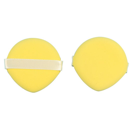 Burete de Machiaj Triunghiular Powder Puff, Aplicator Reutilizabil pentru Texturi Umede sau Uscate, Textură Fină, 5.5 x 5.5 x 0.9 cm, Galben