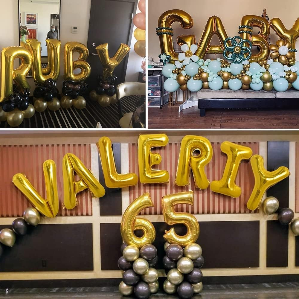 Balon Din Folie Metalizata Litera G, Decoratiune Petrecere Aniversara, Umflare Cu Heliu Sau Aer, Pai Inclus, Aluminiu, 40 cm, Auriu