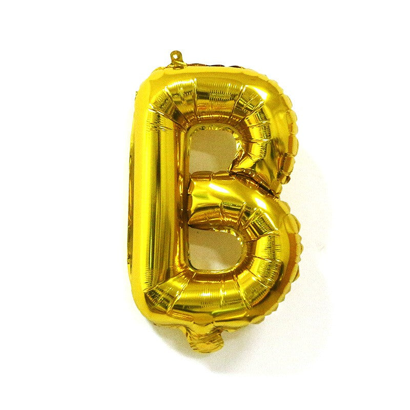 Balon Folie Metalizata Litera B, Decor Petrecere Aniversara, Compatibil Heliu sau Aer, Include Pai Umflare, Aluminiu, 40 cm, Auriu
