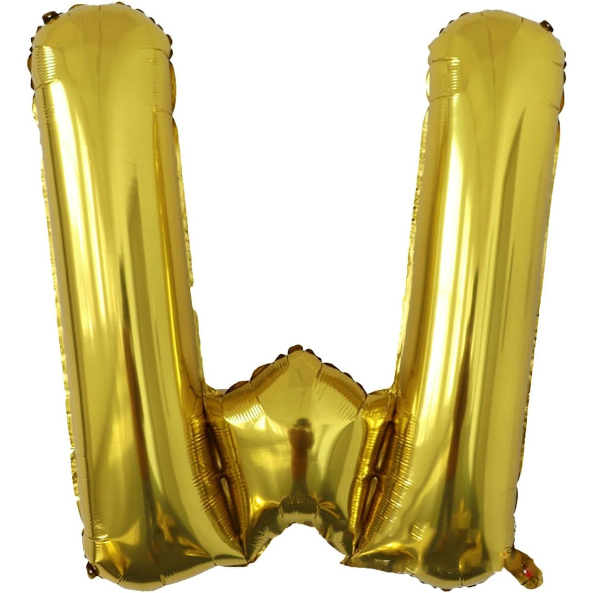 Balon Folie Metalizata Litera W, Decoratiuni Petrecere, Compatibil Heliu sau Aer, Aluminiu, Inaltime 40 cm, Pai Inclus, Auriu