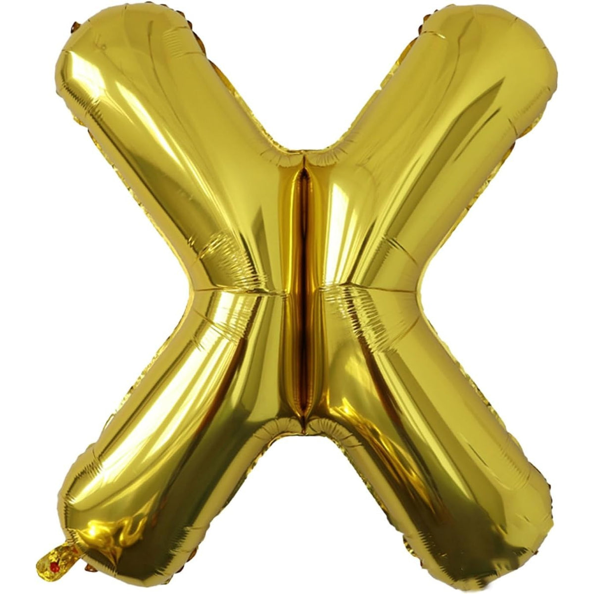 Balon Folie Metalizata Litera X, Decor Petrecere Aniversara, Umflare Aer sau Heliu, Folie Aluminiu, Pai Inclus, 40 cm, Auriu