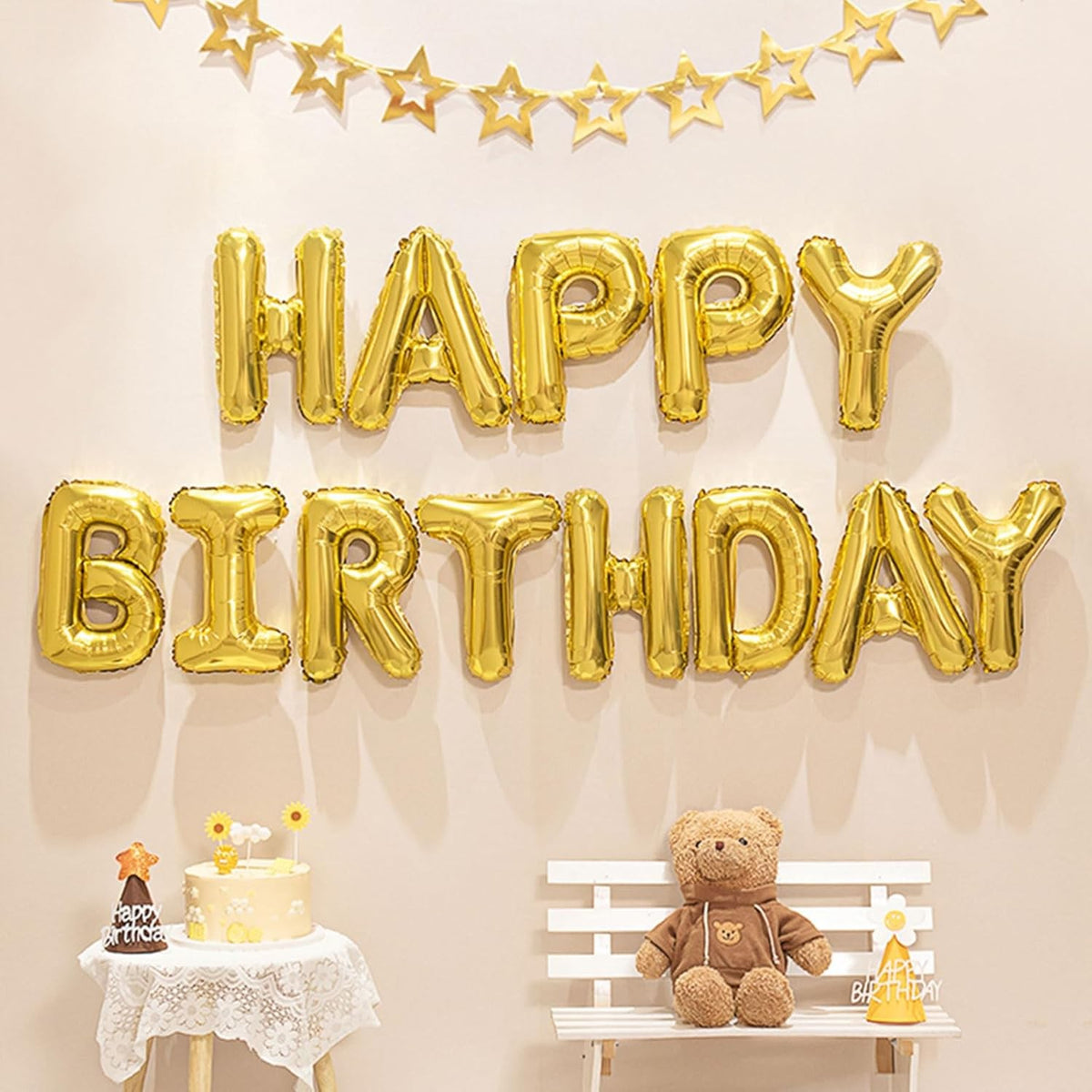 Balon Folie Metalizata Litera T, Umflare Heliu sau Aer, Aluminiu Rezistent cu Pai Inclus, Decor Petrecere, 40 cm, Auriu
