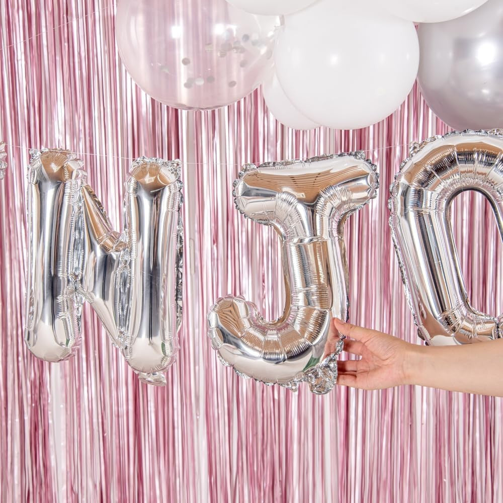 Balon Folie Metalizata Litera J, Decoratiune Petrecere Aniversara, Aluminiu, Compatibil Aer si Heliu, Pai Inclus, 40 cm, Argintiu
