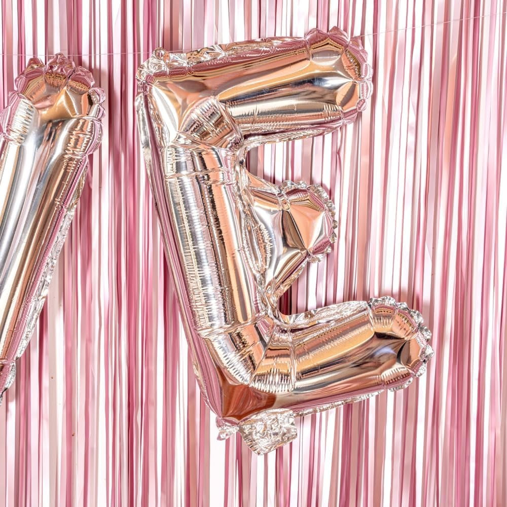 Balon Folie Metalizata Litera E, Umflare Heliu sau Aer, Include Pai de Umflare, Material Rezistent, Argintiu, 40 cm