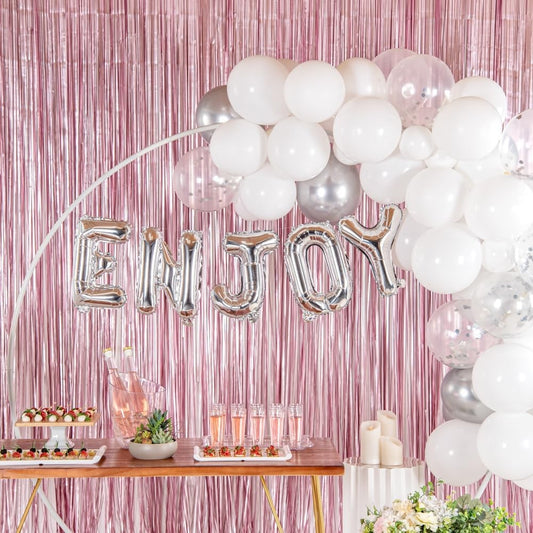 Balon Folie Metalizata Litera E, Umflare Heliu sau Aer, Include Pai de Umflare, Material Rezistent, Argintiu, 40 cm