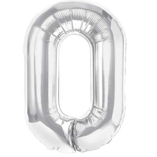 Balon Folie Metalizata Litera O, Decoratiuni Petrecere, Umflare Heliu sau Aer, Material Rezistent, Argintiu, 40 cm