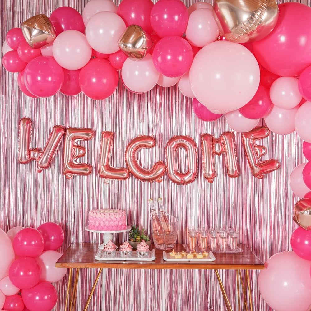 Balon Folie Metalizata Litera E, Umflare Heliu sau Aer, Material Rezistent, Include Pai, Rose Gold, 40 cm