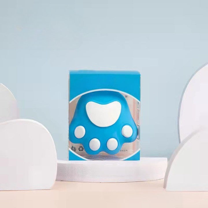 Perie pentru Masajul Scalpului și Aplicare Șampon, Stimularea Creșterii Părului și Exfoliere, Silicon și Plastic, Design Labuță de Pisică, 7x8 cm, Albastru