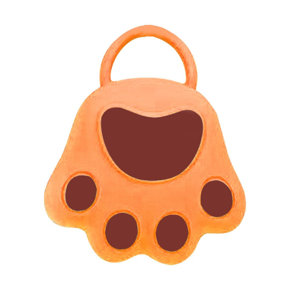 Perie pentru Masajul Scalpului si Aplicare Sampon, Stimulare Cresterea Parului si Exfoliere, Silicon si Plastic, Design Labuta de Pisica, 7x8 cm, Portocaliu
