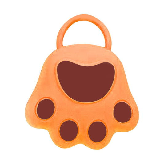 Perie pentru Masajul Scalpului si Aplicare Sampon, Stimulare Cresterea Parului si Exfoliere, Silicon si Plastic, Design Labuta de Pisica, 7x8 cm, Portocaliu