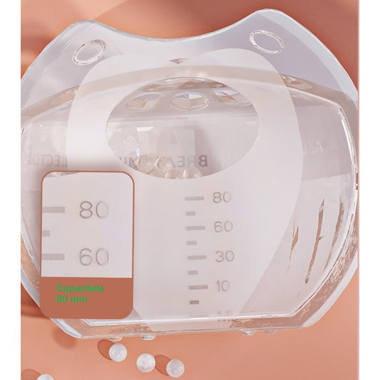 Colector de Lapte Matern Manual, Pompa Colectoare Anti-debordare pentru Protectia Mamelonului, Silicon de Calitate Alimentara, 80 ml, Transparent