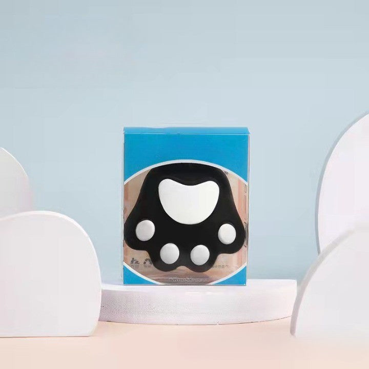Perie pentru Masajul Scalpului și Șamponare, Stimularea Creșterii Părului și Curățare Silicon, Model Labuță de Pisică, Silicon și Plastic, 7x8 cm, Negru