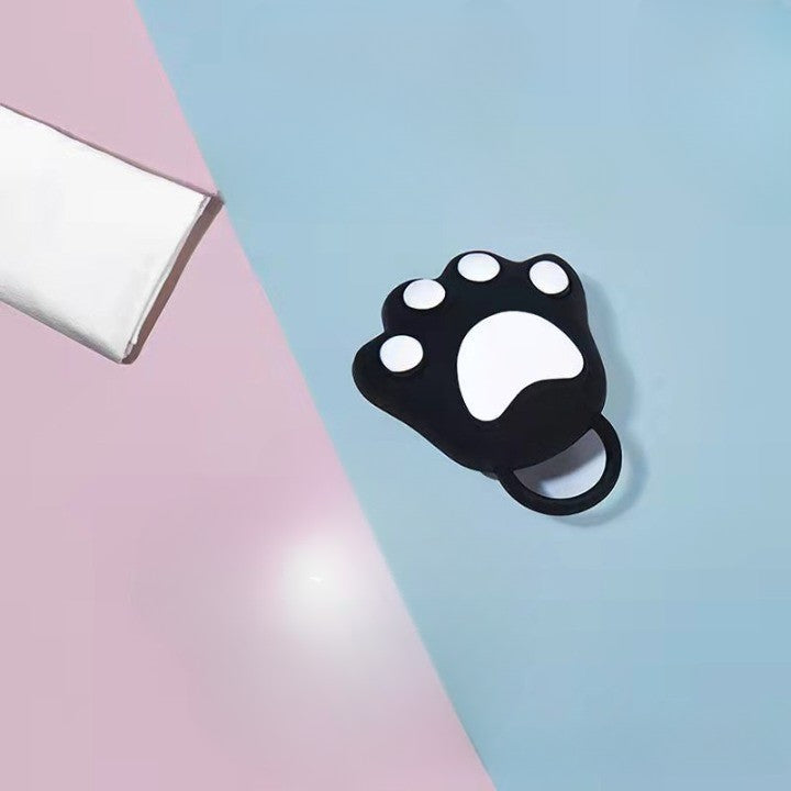 Perie pentru Masajul Scalpului și Șamponare, Stimularea Creșterii Părului și Curățare Silicon, Model Labuță de Pisică, Silicon și Plastic, 7x8 cm, Negru