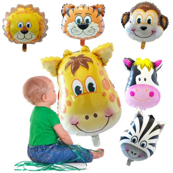 Balon din Folie Metalizata, Mini Figurina Animal Model Tigru, Tematica Party si Aniversare, Compatibil Aer sau Heliu, Include Pai Umflare, Multicolor, 38x31 cm