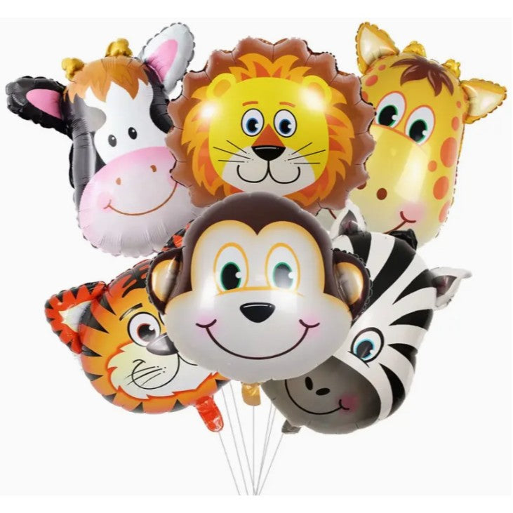 Balon din Folie Metalizata, Mini Figurina Animalute, Model Girafa, Tematica Aniversare Petrecere, Umflare Aer sau Heliu, include Pai, Multicolor, 32x45 cm