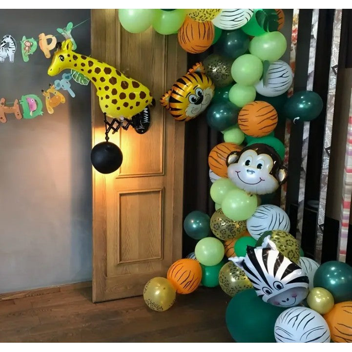 Balon din Folie Metalizata Model Zebra, Mini Figurina Animalute pentru Petrecere, Umflare cu Aer sau Heliu, Include Pai de Umflare, Multicolor, 25x45 cm