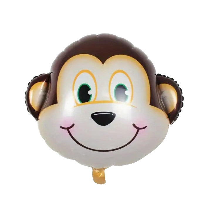 Balon din Folie Metalizata, Figurina Maimutica, Decoratiune Petrecere Aniversara, Mini Balon din Aluminiu, Umflare Aer sau Heliu, Include Pai, 42x42 cm, Multicolor