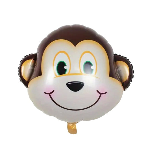Balon din Folie Metalizata, Figurina Maimutica, Decoratiune Petrecere Aniversara, Mini Balon din Aluminiu, Umflare Aer sau Heliu, Include Pai, 42x42 cm, Multicolor