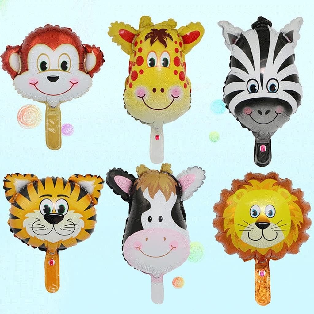 Balon Aniversar Mini Figurină Leu, Model Animalute pentru Petreceri, Folie Metalizată din Aluminiu, Set cu Pai Inclus, Umflare Aer sau Heliu, 34x43 cm, Multicolor