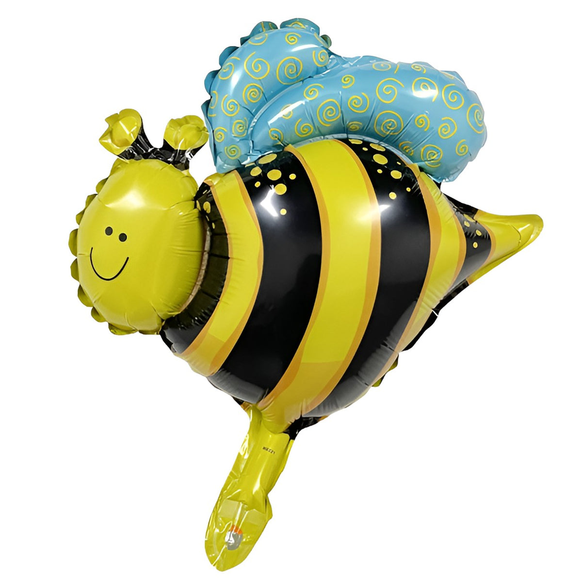 Balon Folie Metalizată Mini Figurină, Model Albinuță Veselă pentru Petreceri, Umflare Aer sau Heliu, Set cu Pai Inclus, Multicolor, 36x42 cm