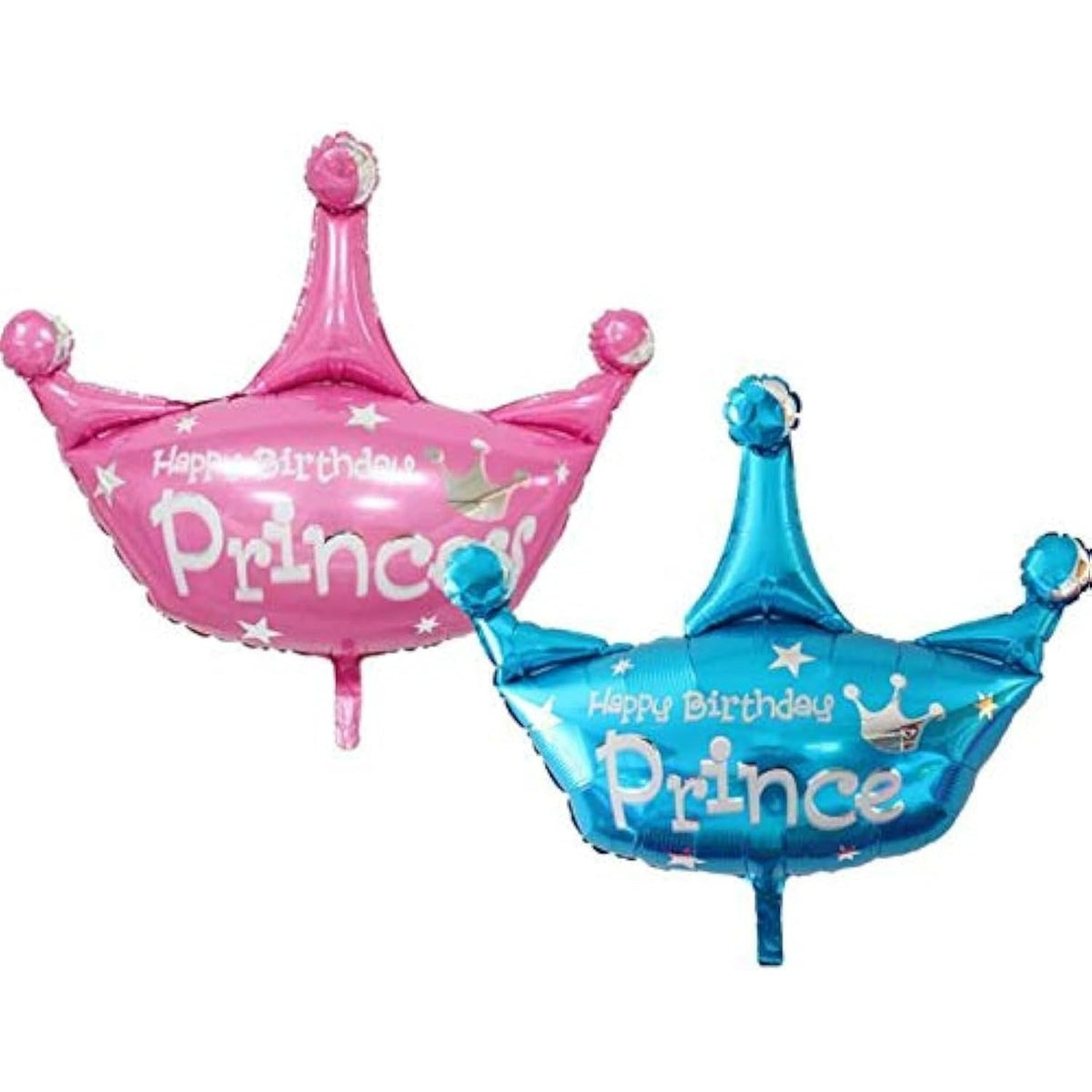 Balon Aniversar din Folie Metalizata, Model Mini Figurina Coroana de Printesa, Decor Petrecere Copii, Umflare cu Aer sau Heliu, Roz, 42x38 cm