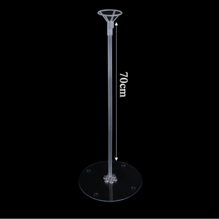 Suport de Masa pentru Baloane, Kit Decorativ Evenimente, Design Stabil cu Tije, Plastic, 70 cm, Transparent