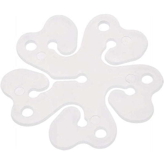 Suport Baloane Model Floare, Clema pentru Aranjamente Decorative, Plastic Rezistent, Capacitate 6 Baloane, Alb, 6x6 cm, 1 Bucata