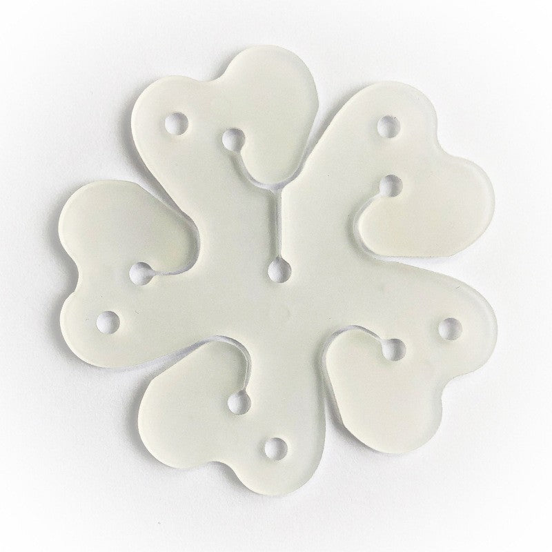 Suport Baloane Model Floare, Clema pentru Aranjamente Decorative, Plastic Rezistent, Capacitate 6 Baloane, Alb, 6x6 cm, 1 Bucata