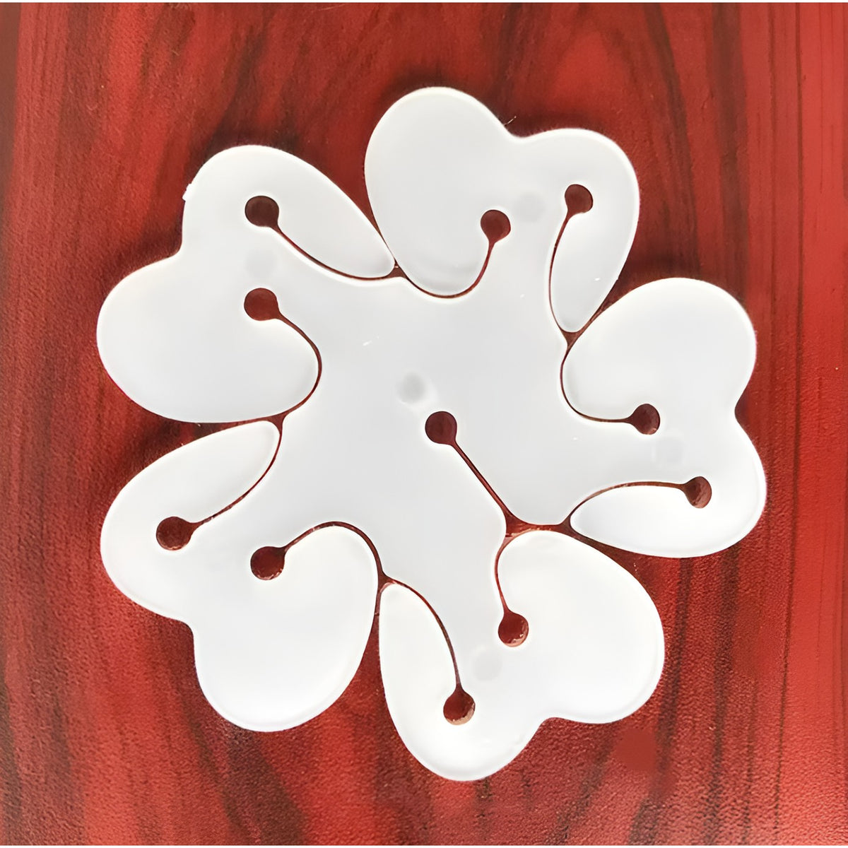 Suport Baloane Model Floare, Dispozitiv Organizare cu Doua Straturi, Plastic Rezistent, Capacitate 11 Baloane, 8x8 cm, Alb