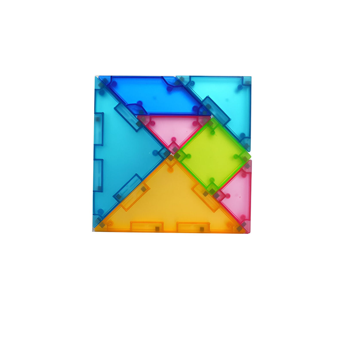 Joc Magnetic Tangram, Puzzle Educational pentru Dezvoltarea Gandirii Logice si Matematice, 7 Piese Geometrice, Material EVA si ABS, 3 Ani+, Multicolor, 10.5 x 10.5 x 2.2 cm