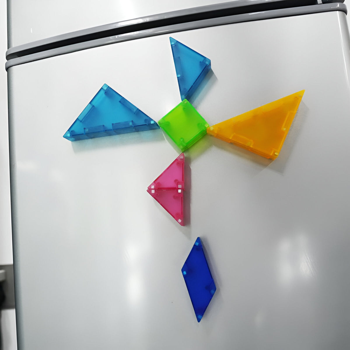 Joc Magnetic Tangram, Puzzle Educational pentru Dezvoltarea Gandirii Logice si Matematice, 7 Piese Geometrice, Material EVA si ABS, 3 Ani+, Multicolor, 10.5 x 10.5 x 2.2 cm