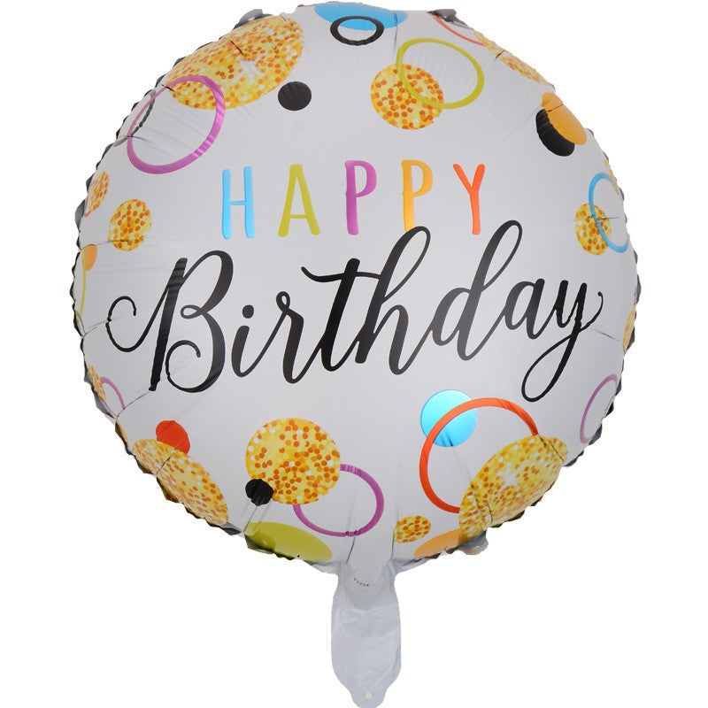 Balon Aniversar din Folie Metalizata, Model Cifra 6, Imprimeu Happy Birthday, Potrivit pentru Aer sau Heliu, include Pai Umflare, Multicolor, 45 cm