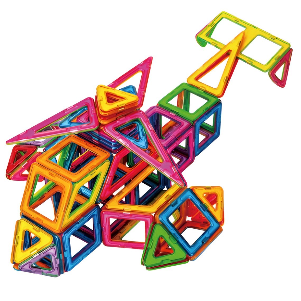Set de Constructie Magnetic pentru Copii, Joc Educativ cu Forme Geometrice 3D, Material ABS Non-Toxic, 148 Piese, Varsta 3 Ani+, Multicolor, 25 x 17.8 x 10 cm