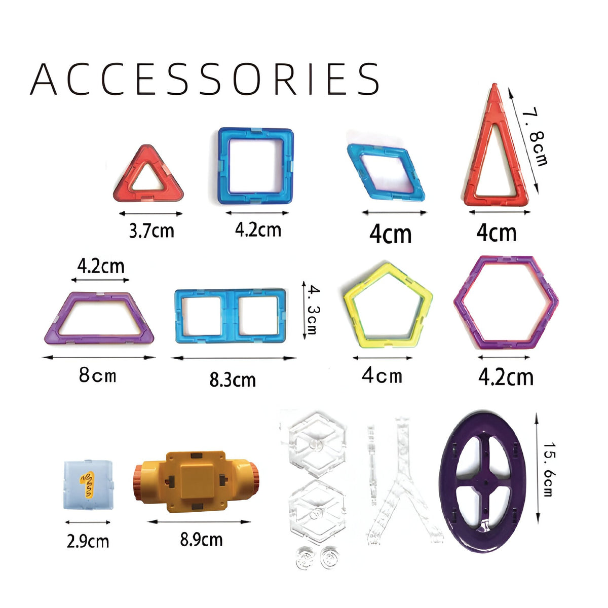 Set Constructie Magnetica, Puzzle 3D Educational, Forme Geometrice Creative, Material ABS Non-Toxic, 40 Piese, Multicolor
