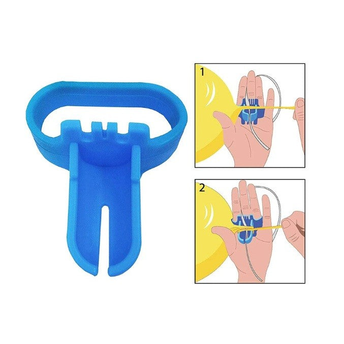 Dispozitiv de Legat Baloane, Accesoriu Ergonomic pentru Degete, Plastic Rezistent, 6.5 x 5.5 cm, Albastru