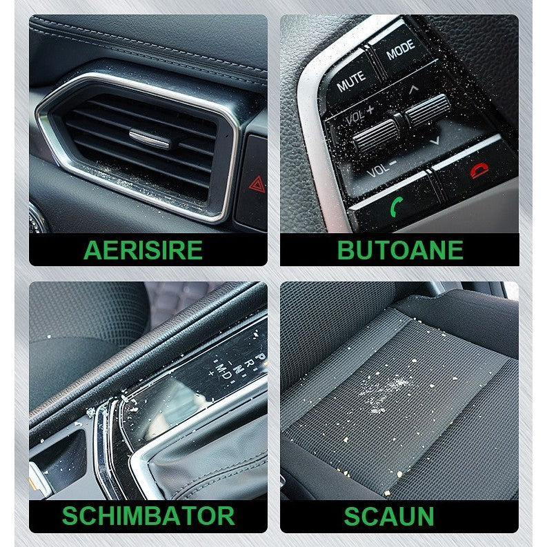 Pensula Multifunctionala pentru Machiaj si Curatare Auto, Perii Moi Sintetici si Capac Protectie, Maner PP, Negru