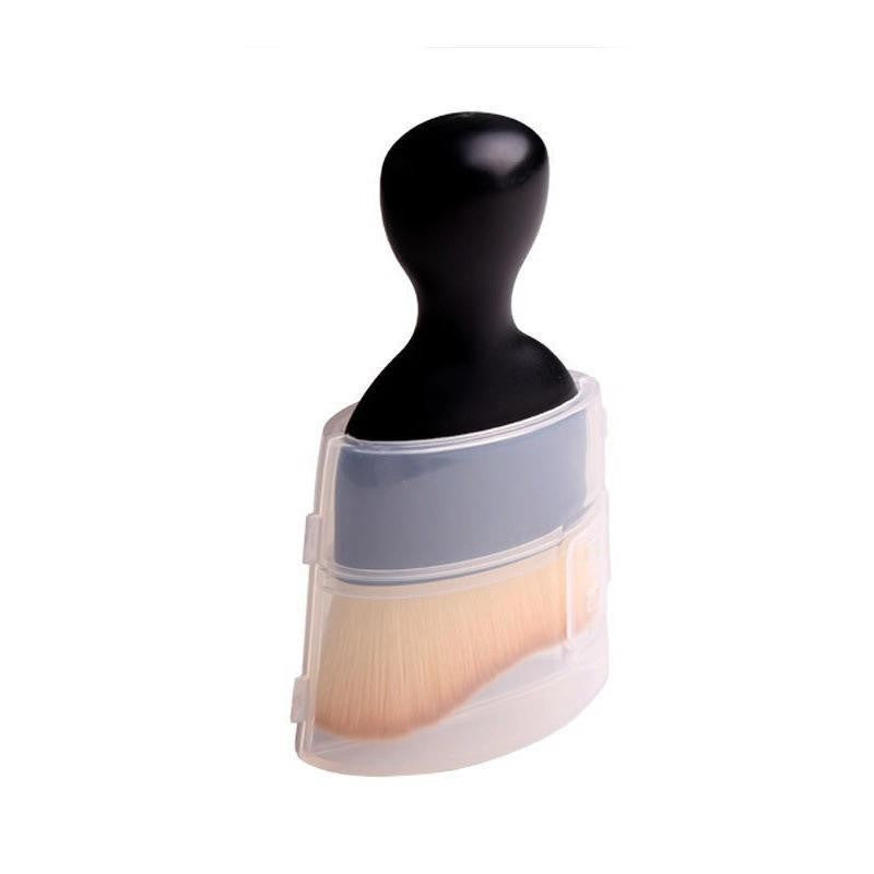 Pensula Multifunctionala pentru Machiaj si Curatare Auto, Perii Moi Sintetici si Capac Protectie, Maner PP, Negru