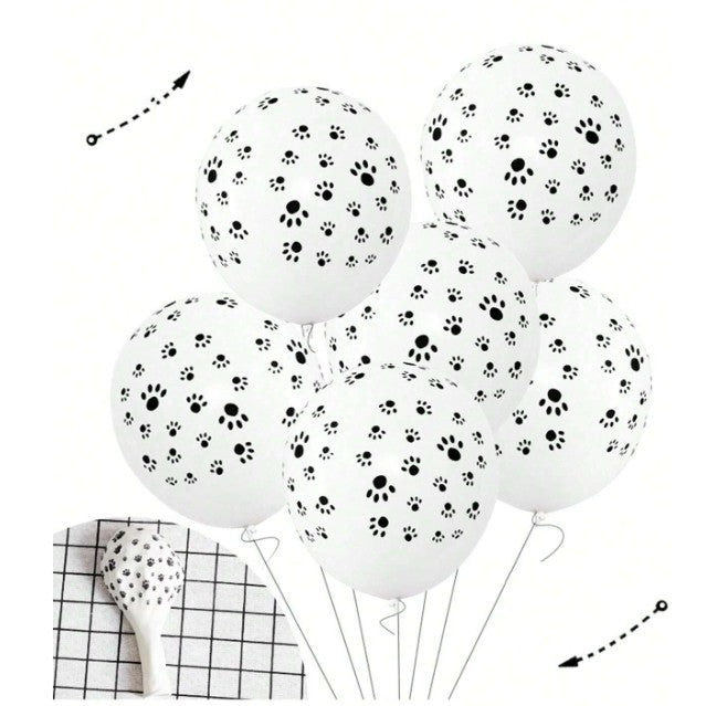 Set 10 Baloane Latex Party Animal Print, Mix Culori Portocaliu Galben si Alb, Diametru 23 cm, Greutate 1.4 g