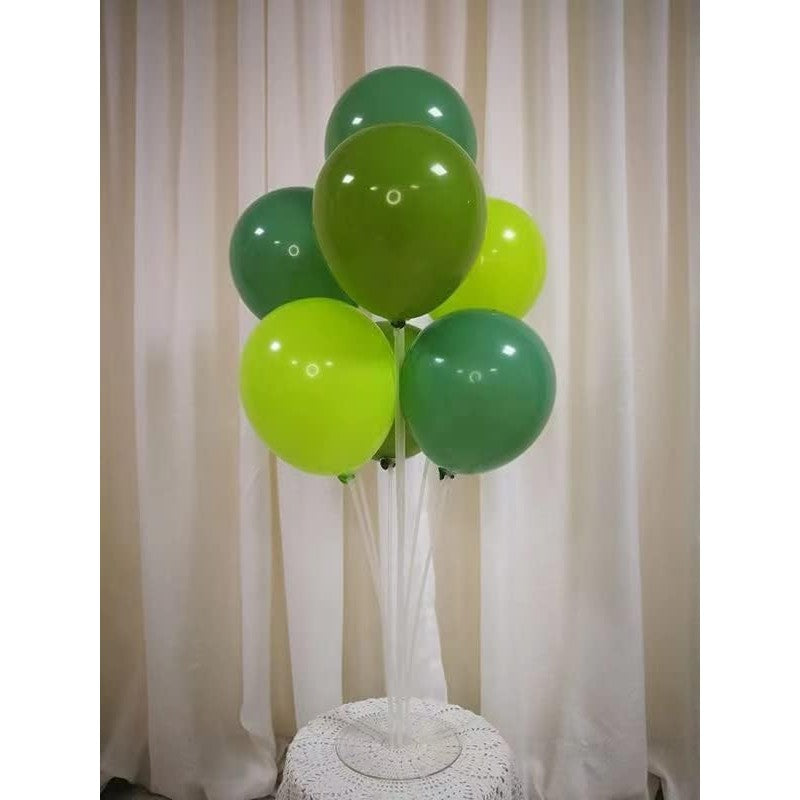 Set 10 Baloane Din Latex, Model Party Pentru Petreceri, Compatibile Aer Sau Heliu, Biodegradabile, 30 cm, Verde Diferite Nuante, 2.8 g