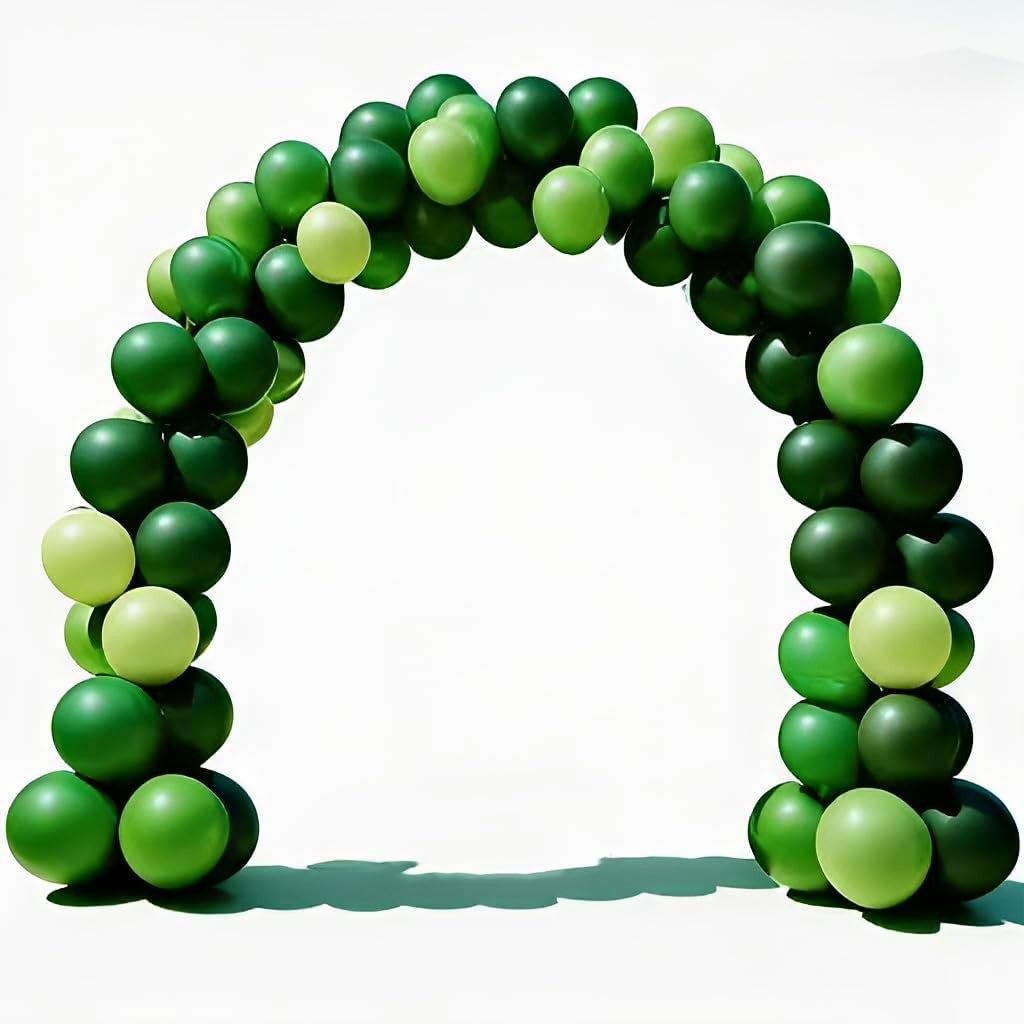 Set 10 Baloane Din Latex, Model Party Pentru Petreceri, Compatibile Aer Sau Heliu, Biodegradabile, 30 cm, Verde Diferite Nuante, 2.8 g