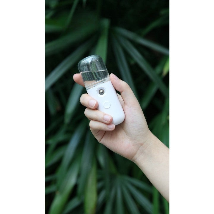 Spray Facial Nano Mist, Hidratare și Igienizare cu Abur Rece, Încărcare USB, Rezervor 30 mL, Alb