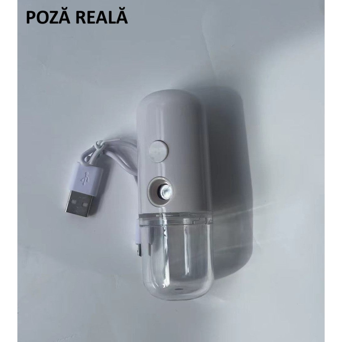 Spray Facial Nano Mist, Hidratare și Igienizare cu Abur Rece, Încărcare USB, Rezervor 30 mL, Alb