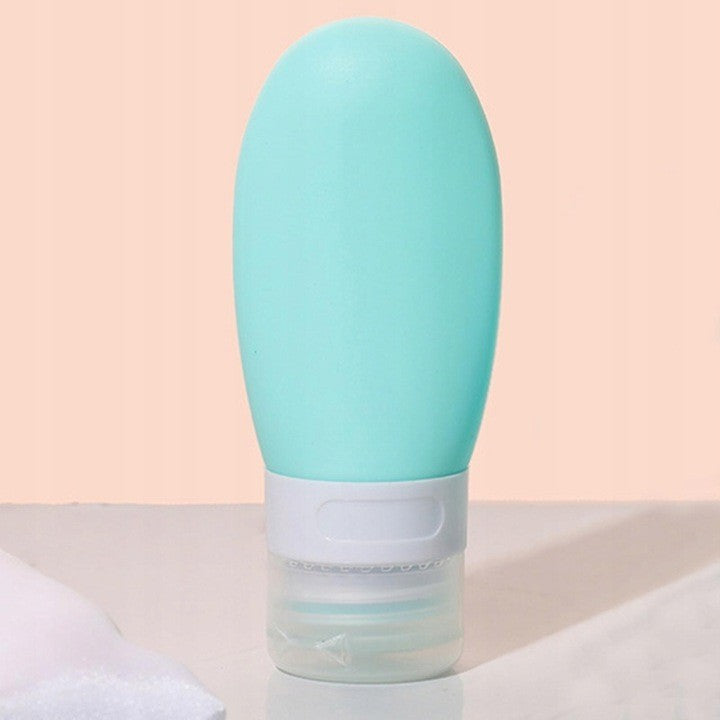 Sticla de Calatorie din Silicon, Recipient Portabil Anti-scurgere pentru Sampon si Lotiune, Fara BPA, Reutilizabil, 90 ml, Verde