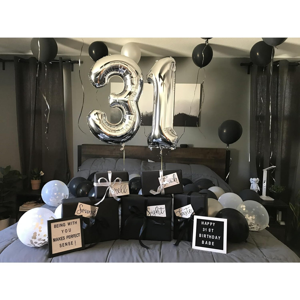 Balon Aniversar Cifra 3, Figurina Gigant pentru Petrecere, Folie de Aluminiu Metalizata, Umflare Aer sau Heliu, Pai Inclus, 100 cm, Argintiu