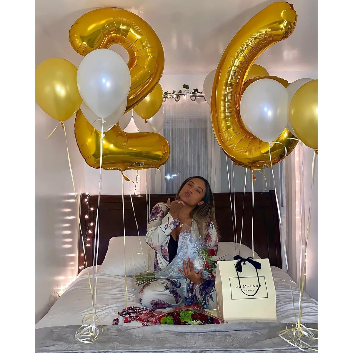 Balon Aniversar Cifra 6, Figurina Gigant din Folie Metalizata, Umflare Aer sau Heliu, include Pai, Auriu, 100 cm