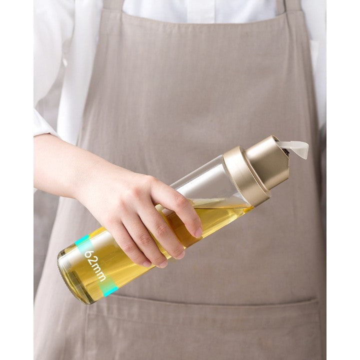 Dispenser Pentru Ulei Si Otet, Deschidere Automata Gravitationala, Recipient Din Sticla Si ABS, Protectie Anti-Scurgere, 500 ml, Gri