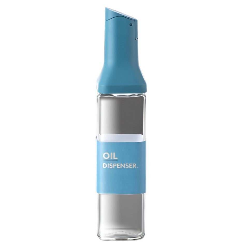 Dispenser Pentru Ulei Si Otet Cu Inductie Gravitationala, Inchidere Si Deschidere Automata, Anti-Scurgere, Sticla Si ABS, 500 ml, Albastru