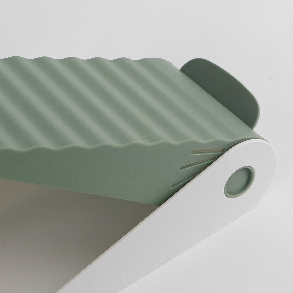 Suport Pantofi cu Două Straturi, Organizator Încălțăminte Reglabil pe Înălțime, Design Antiderapant pentru Economisire Spațiu, Plastic Durabil, 25.5x11x7.5 cm, Verde
